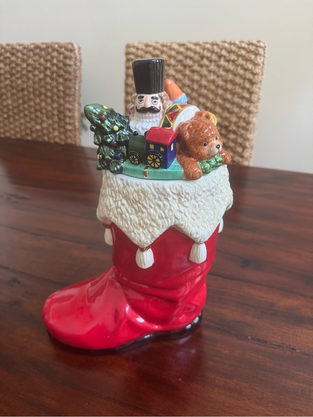 Christopher Radko Santa's Bootfull of Cheer Cookie Jar Vintage 2002 Rare